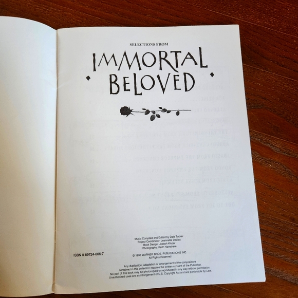 IMMORTAL BELOVED Sheetmusic Selections for the Piano - Picture 3 of 6